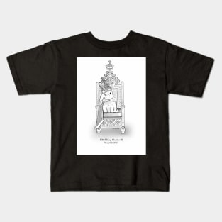 King Charles coronation bunny Kids T-Shirt